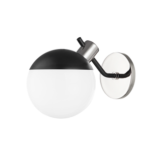 Miranda Wall Sconce in Polished Nickel/Soft Black Finish