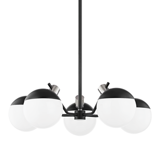 Miranda Chandelier in Polished Nickel/Soft Black Finish