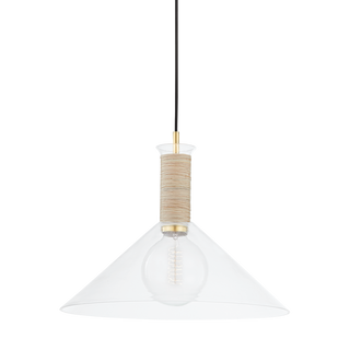 Besa Pendant in Aged Brass Finish