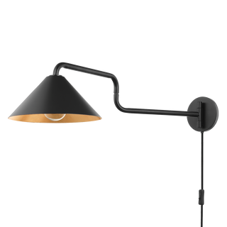 BRIANNA Plug-in Sconce in Gold Leaf/soft Black Combo Finish