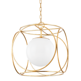 Claire Pendant in Vintage Gold Leaf Finish