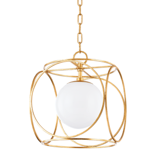 Claire Pendant in Vintage Gold Leaf Finish