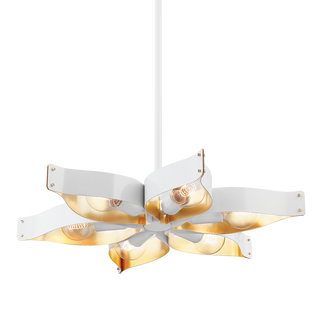 Nala Chandelier in SOFT WHITE/GOLD LEAF Finish