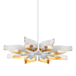 Nala Chandelier in SOFT WHITE/GOLD LEAF Finish