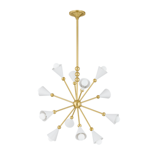 HIKARI Chandelier in AGED BRASS/SOFT WHITE Finish