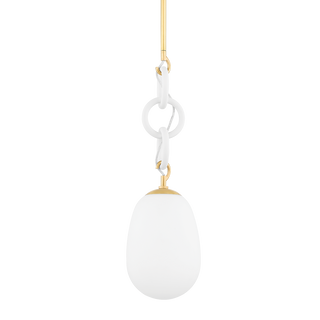 Marina Pendant in AGED BRASS/TEXTURED WHITE Finish