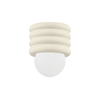 Bibi Flush Mount in AGED BRASS/CERAMIC ANTIQUE IVORY Finish