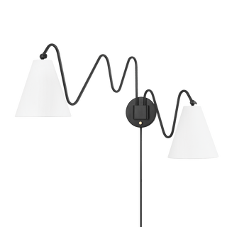 Onda Plug-in Sconce in Soft Black Finish