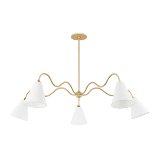 ONDA Chandelier in AGED BRASS Finish