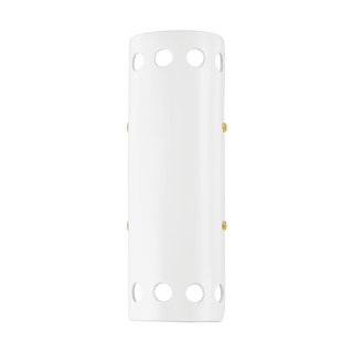 Jean Wall Sconce in AGED BRASS/CERAMIC GLOSS WHITE Finish
