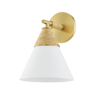 Mica Wall Sconce in Aged Brass Finish