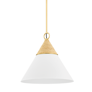 Mica Pendant in Aged Brass Finish