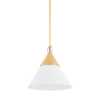 Mica Pendant in Aged Brass Finish