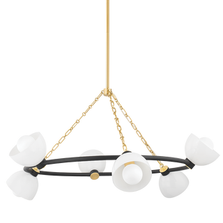 BELLE Chandelier in AGED BRASS/TEXTURED BLACK COMBO Finish