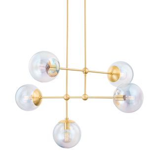 OPHELIA Chandelier in Aged Brass Finish