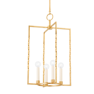 ADELAIDE Lantern in Vintage Gold Leaf Finish