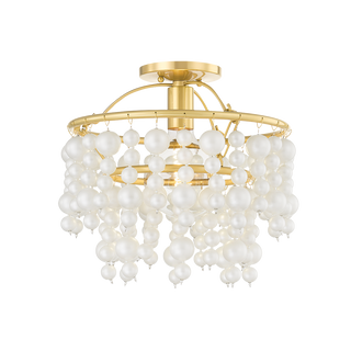 KINSLEY Flush Mount in Aged Brass Finish