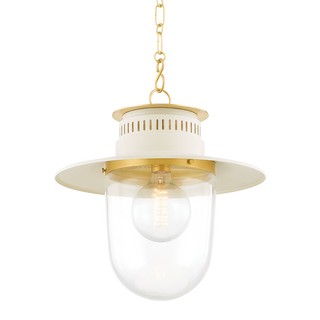NORI Pendant in AGED BRASS/SOFT CREAM Finish