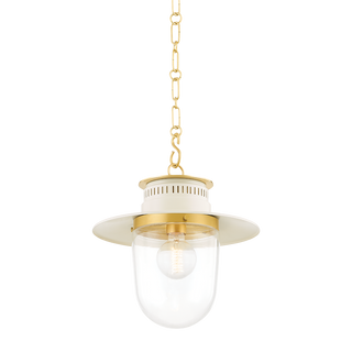 NORI Pendant in AGED BRASS/SOFT CREAM Finish
