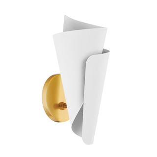 DAVINA Wall Sconce in AGED BRASS/TEXTURED WHITE Finish