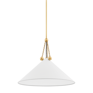 KALEA Pendant in AGED BRASS/SOFT WHITE Finish