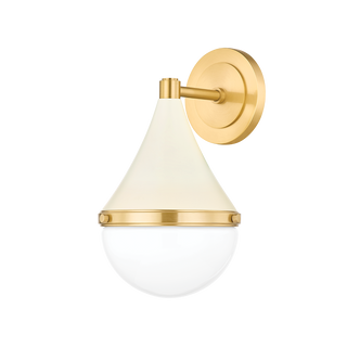 CIARA Wall Sconce in AGED BRASS/SOFT CREAM Finish