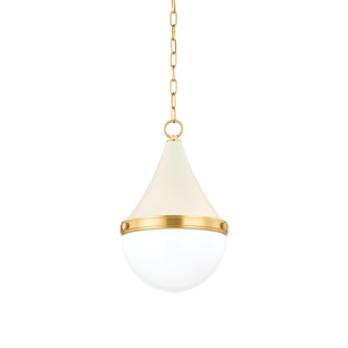 CIARA Pendant in AGED BRASS/SOFT CREAM Finish