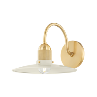 LEANNA Wall Sconce in AGED BRASS/SOFT CREAM Finish