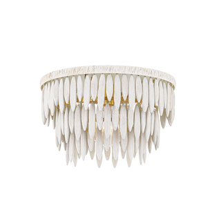 TIFFANY Semi Flush in AGED BRASS/TEXTURED CREAM Finish