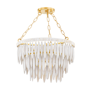 TIFFANY Pendant in AGED BRASS/TEXTURED CREAM Finish
