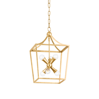 KENDALL Lantern in Vintage Gold Leaf Finish
