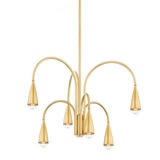 JENICA Chandelier in Aged Brass Finish
