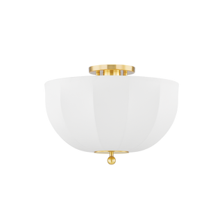 MESHELLE Flush Mount in Aged Brass Finish