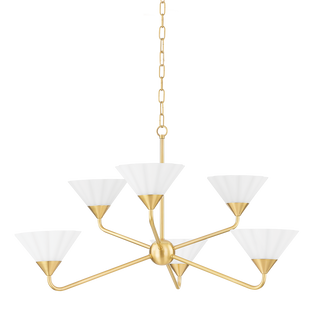 KELSEY Chandelier in Aged Brass Finish