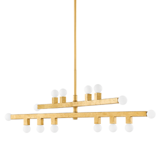 SUTTER Chandelier in Vintage Gold Leaf Finish