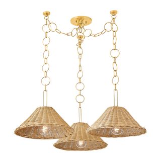 DALIA Chandelier in Aged Brass Finish