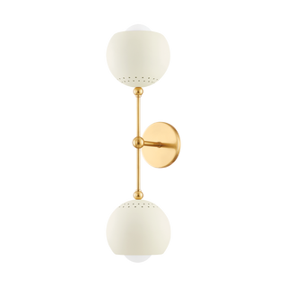 SAYLOR Wall Sconce in AGED BRASS/SOFT CREAM Finish