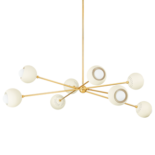 SAYLOR Chandelier in AGED BRASS/SOFT CREAM Finish