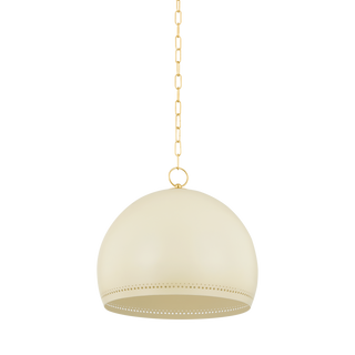 ETNA PENDANT in AGED BRASS/SOFT CREAM Finish