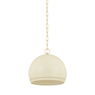 ETNA PENDANT in AGED BRASS/SOFT CREAM Finish