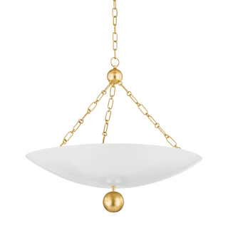AMALI Pendant in Vintage Gold Leaf/Soft White Finish