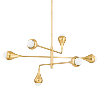 LUCIEL Chandelier in Vintage Gold Leaf Finish
