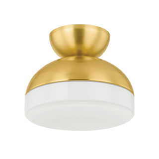 RUE Flush Mount in Aged Brass Finish