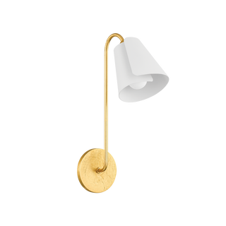 LILA Wall Sconce in GOLD LEAF/TEXTURED ON WHITE COMBO Finish