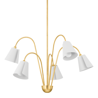 LILA Chandelier in GOLD LEAF/TEXTURED ON WHITE COMBO Finish