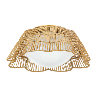ROSA Flush Mount in Aged Brass Finish