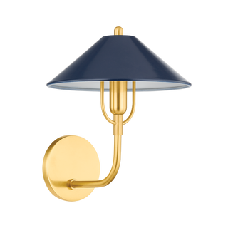 MARIEL Wall Sconce in AGED BRASS/SOFT NAVY Finish