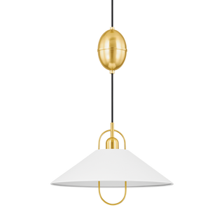 MARIEL PENDANT in AGED BRASS/SOFT WHITE Finish