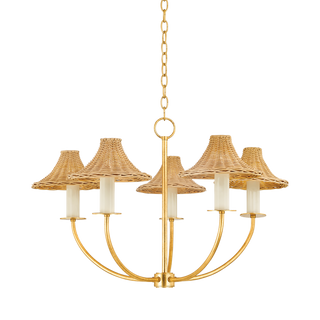 TWILA Chandelier in Vintage Gold Leaf Finish
