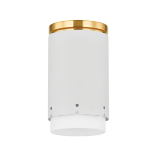 ASA Flush Mount in AGED BRASS/SOFT WHITE Finish